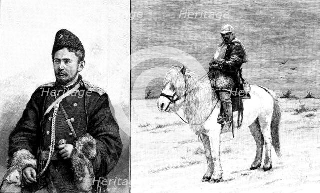 Lieutenant Dimitri Pechkoff, riding from Eastern Siberia to St. Petersburg on horseback, 1890. Creator: R. Taylor.