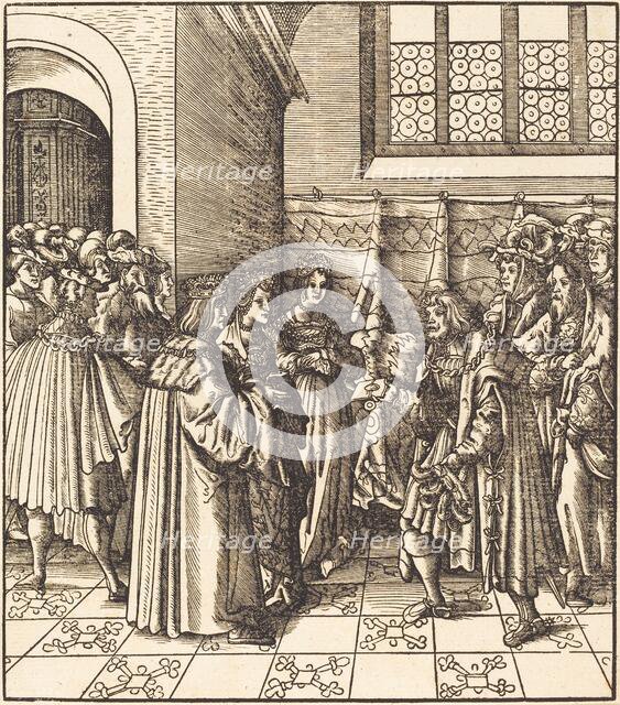 A Legation before a King, near Him Two Women Standing, 1514/1516. Creator: Leonhard Beck.