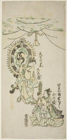 Oiso no Tora and Shosho Playing Instruments, 1746. Creator: Nishimura Shigenaga.