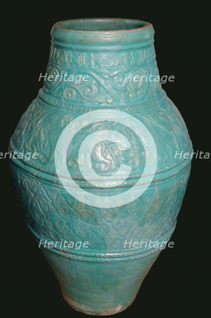 Large Turquoise Jar, Iran, 12th-13th century. Creator: Unknown.