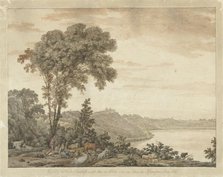 View of Castel Gandolfo and Lake Albano, 1761-1817. Creators: Jean Grandjean, Daniel Dupré.