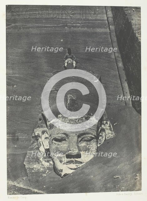 Ibsamboul, Colosse Occidental Du Spéos De Phrè; Nubie, 1849/51, printed 1852. Creator: Maxime du Camp.