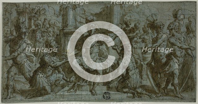 Mars (or Alexander?) Distributing the Victor's Wreaths, 1560/65. Creator: Andrea Semino.