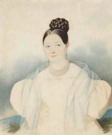 Portrait of Countess Ekaterina Alexandrovna Zubova, née Obolenskaya (1811-1843), 1830s. Creator: Hampeln, Carl, von (1794-after 1880).