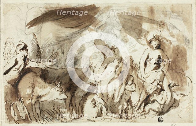 Study for the Sine Baccho et Cerere Friget Venus (recto), n.d. Creator: Jacob Jordaens.