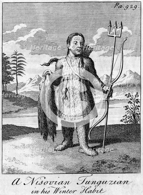'A Nisovian Tunguzian in his Winter Habit', c18th century. Artist: Unknown