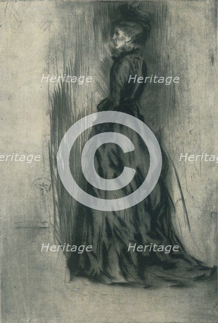 'The Velvet Dress (Frances Leyland)', c1873, (1904). Artist: James Abbott McNeill Whistler.