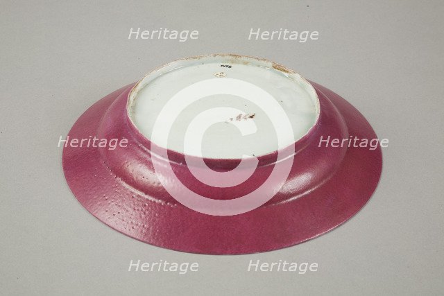 European copy of Ruby-backed eggshell famille-rose seven bordered dish, 20th century.  Artist: Unknown.