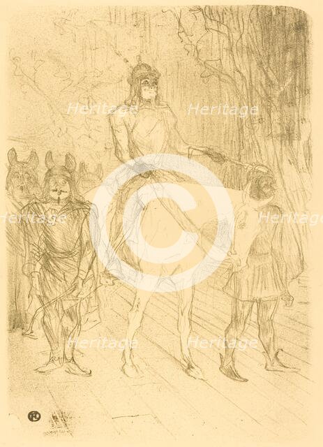 Entrance of Brasseur in "Chilperic" (Entrée de Brasseur dans "Chilpéric"), 1895. Creator: Henri de Toulouse-Lautrec.