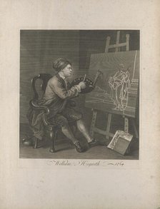 Self-portrait (Hogarth painting the Comic Muse), 1764. Creator: Hogarth, William (1697-1764).