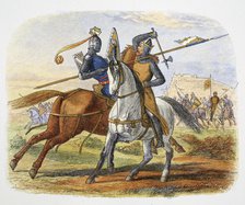 Robert the Bruce kills Sir Henry Bohun, Battle of Bannockburn, Scotland, 1314 (1864). Artist: James William Edmund Doyle