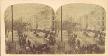 Broadway with horse-drawn carriages, ca. 1860s. Creator: Edward Anthony.