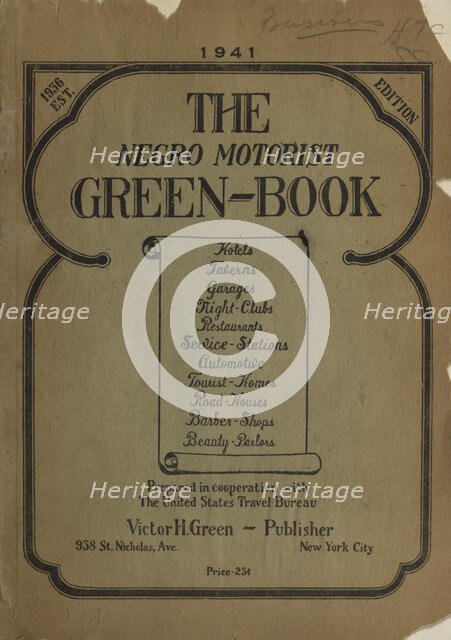 The Negro Motorist Green-Book, 1941. Creator: Unknown.