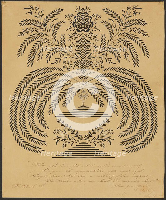 A Condolence Card, c. 1830. Creator: Emily Wilcox.