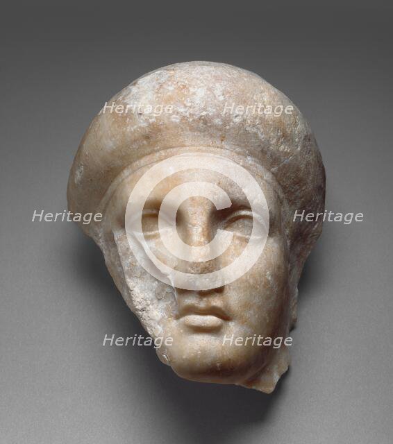 Head of a Female Attendant from a Grave Naiskos, about 350 BC. Creator: Unknown.