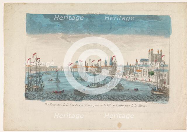 View of the city of London seen from the river Thames, 1745-1775. Creator: Anon.