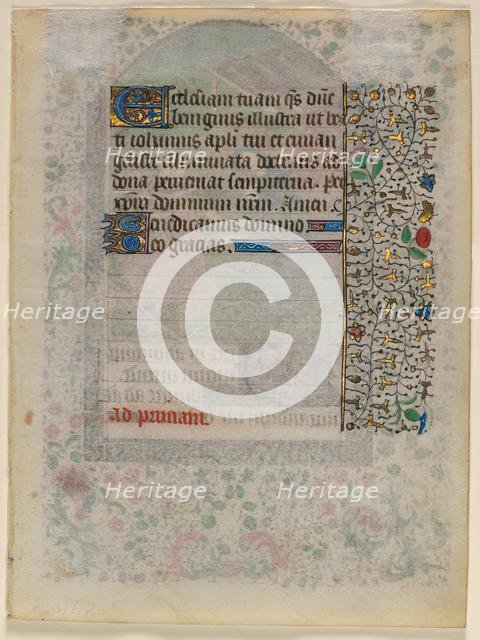 Leaf from a Book of Hours: Text (verso), c. 1430. Creator: Unknown.