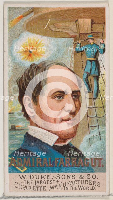 Admiral Farragut, from the series Great Americans (N76) for Duke brand cigarettes, 1888., 1888. Creator: Unknown.