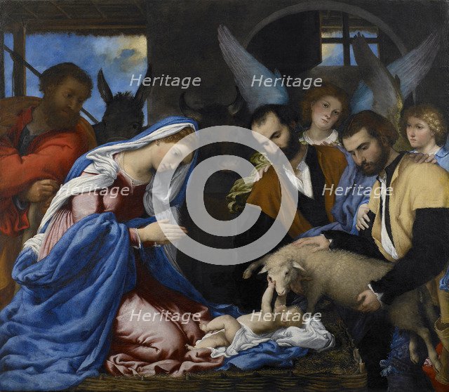 The Adoration of the Shepherds. Artist: Lotto, Lorenzo (1480-1556)