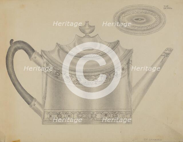 Silver Teapot, c. 1936. Creator: Gordon Sanborn.