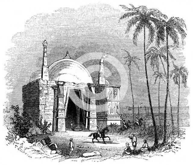 Temple of Somnath, Gujarat, India, 1847. Artist: Robinson