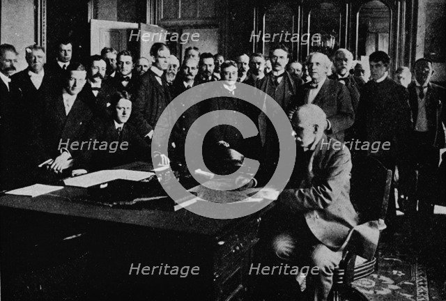 The United States purchase of the Panama Canal, 1903 (1909). Artist: Unknown.