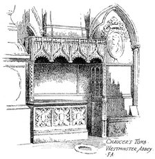 Chaucer's tomb, Westminster Abbey, London, 1912.Artist: Frederick Adcock