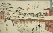 Toeizan Temple at Ueno (Ueno Toeizan), from the series "Famous Places in Edo..., c.1840/42. Creator: Ando Hiroshige.