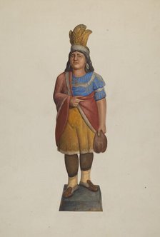 Cigar Store Indian, c. 1937. Creator: Alice Stearns.