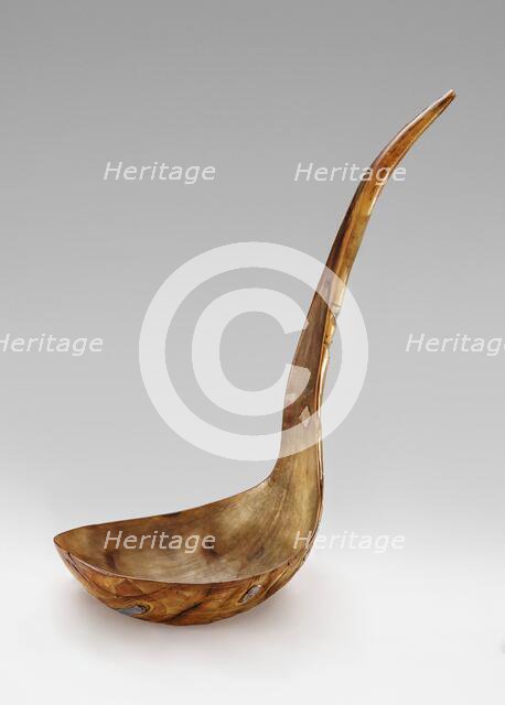 Ceremonial feast ladle with representations of killer whale, bear, and medicine man, 1850-1885. Creator: Unknown.