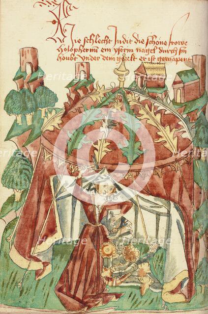 Judith Slaying Holofernes (Jael Slaying Sisera); Barlaam und Josaphat, 1469. Creators: Hans Schilling, Diebolt Lauber.