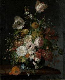 Still Life with Flowers in a Glass Vase, c.1690-c.1720. Creator: Rachel Ruysch.