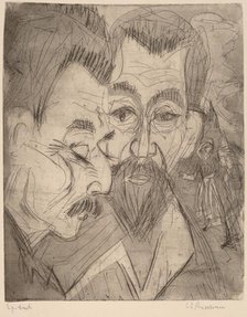 Two Peasant Heads, 1920. Creator: Ernst Kirchner.