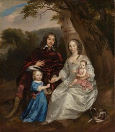 Govert van Slingelandt (1623-90), lord of Dubbeldam. With his first wife Christina van Beveren and t Creator: Jan Mytens.