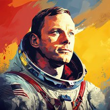 AI IMAGE - Portrait of Neil Armstrong, 1960s, (2023). Creator: Heritage Images.