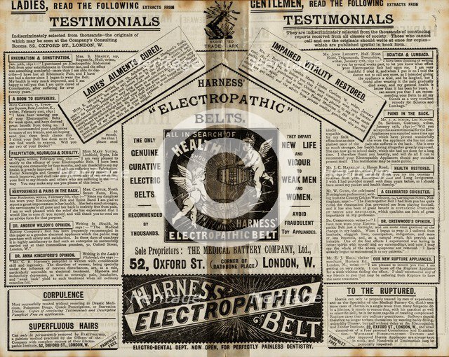 Harness Electropathic belt, 1890s. Artist: Unknown