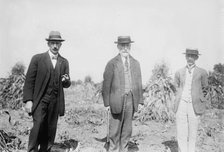Gaynor with others in cornfield, St. James, L.I., 1910. Creator: Bain News Service.