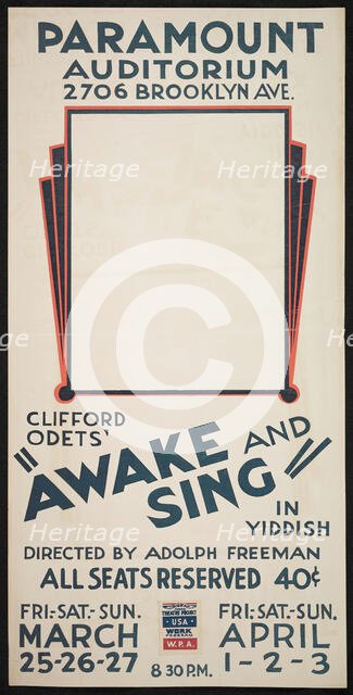 Awake and Sing, [193-]. Creator: Unknown.