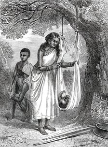 A natural cradle, Tuticorin, Southern India, from a sketch by one of our special artists,  1876. Creator: Unknown.