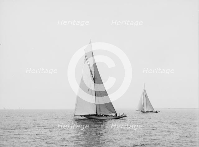 Columbia and Defender, Aug. 12, 1899, c1899. Creator: Unknown.