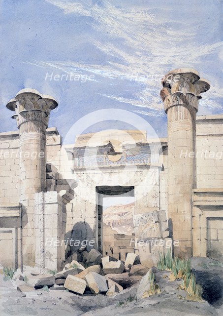 'Entrance to the Temple of Ramses III', Egypt, 19th century. Artist: GF Weston