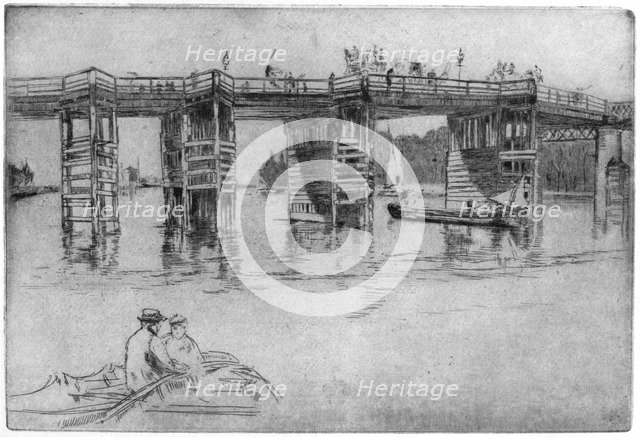 'Old Putney Bridge', 1879 (1904).Artist: James Abbott McNeill Whistler