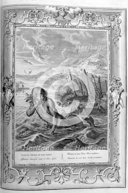 Glaucus turned into a sea god, 1733. Artist: Bernard Picart
