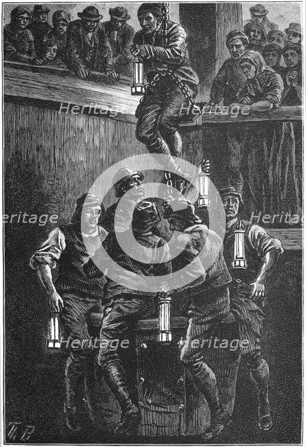 Coal mining accident, Seaham Colliery, County Durham, 1880 (c1895). Artist: Anon