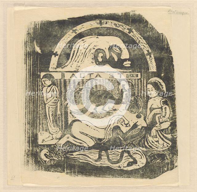 Te Atua (The Gods) Small Plate [recto], in or after 1895. Creator: Paul Gauguin.