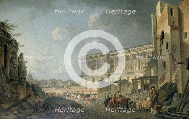 'View of the Louvre', c1743-1807. Artist: Pierre Antoine de Machy