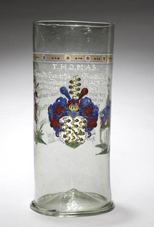 Beaker ("Welcome Glass") with Arms and Inscriptions, 1616. Creator: Unknown.