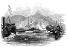 The Royal Yacht passing the Drachenfels, 1845. Creator: Ebenezer Landells.