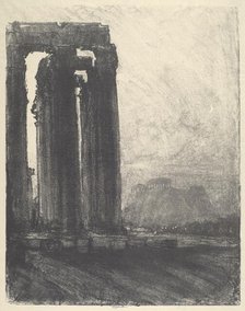Temple of Jupiter, Evening, 1913. Creator: Joseph Pennell.