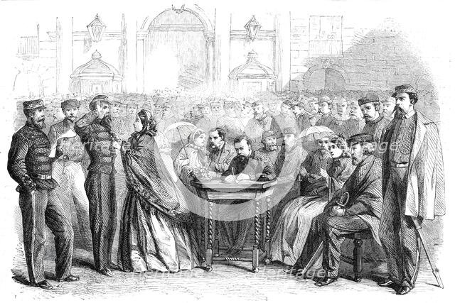 Presentation of medals to Garibaldi's veterans in the Grand Square, Naples, 1860. Creator: Unknown.